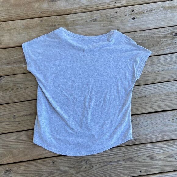 Zelos Heather Gray Flamingo Workout Tee Medium - Picture 2 of 3